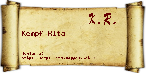 Kempf Rita névjegykártya